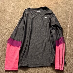Under Armour Charcoal and Magenta Long Sleeve Top